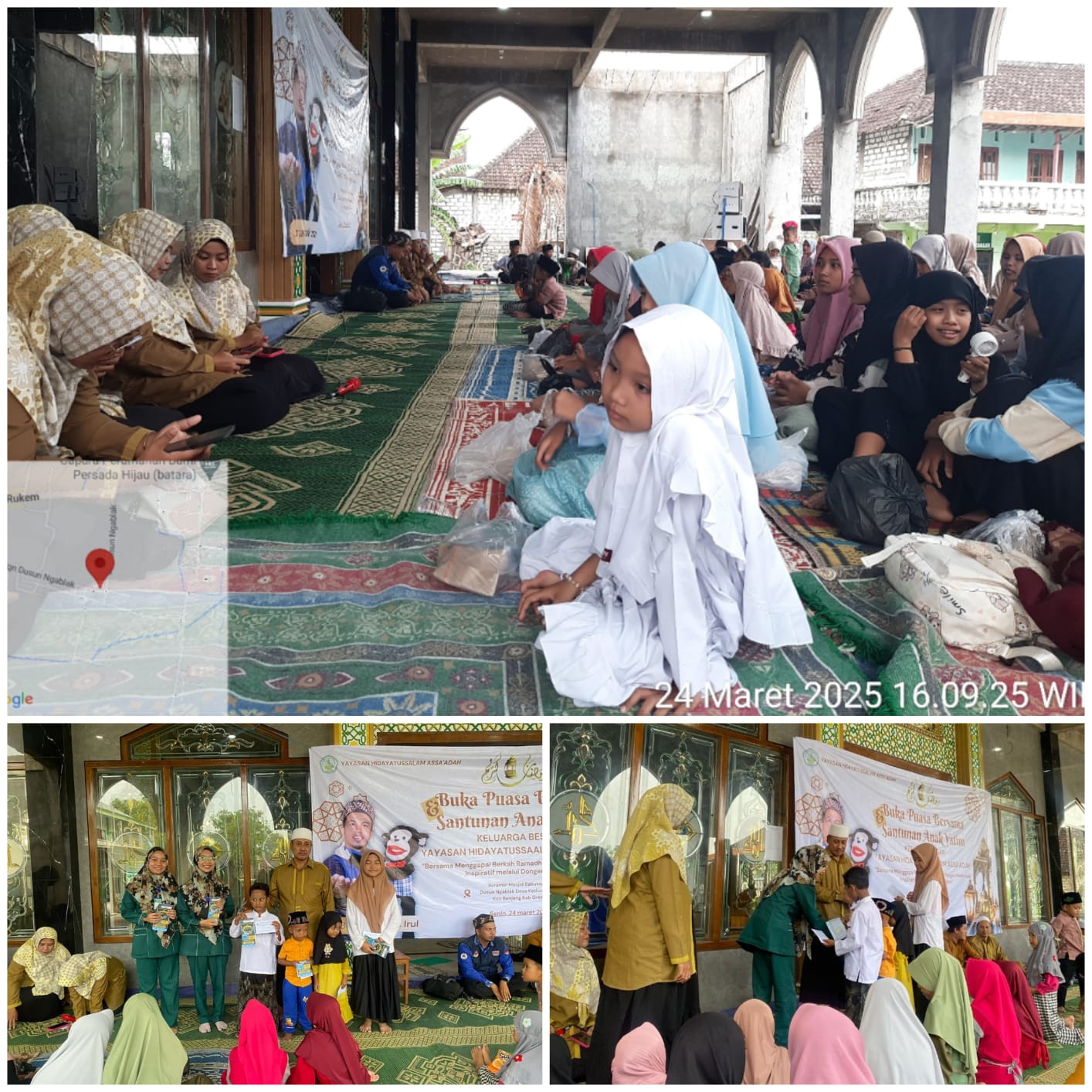 BMT Mandiri Sejahtera Cabang Balongpanggang ikut berpartisipasi dalam kegiatan Buka Bersama dan Santunan Anak Yatim di Yayasan Hidayatussalam Assa'adah Ngablak Balongpanggang Gresik