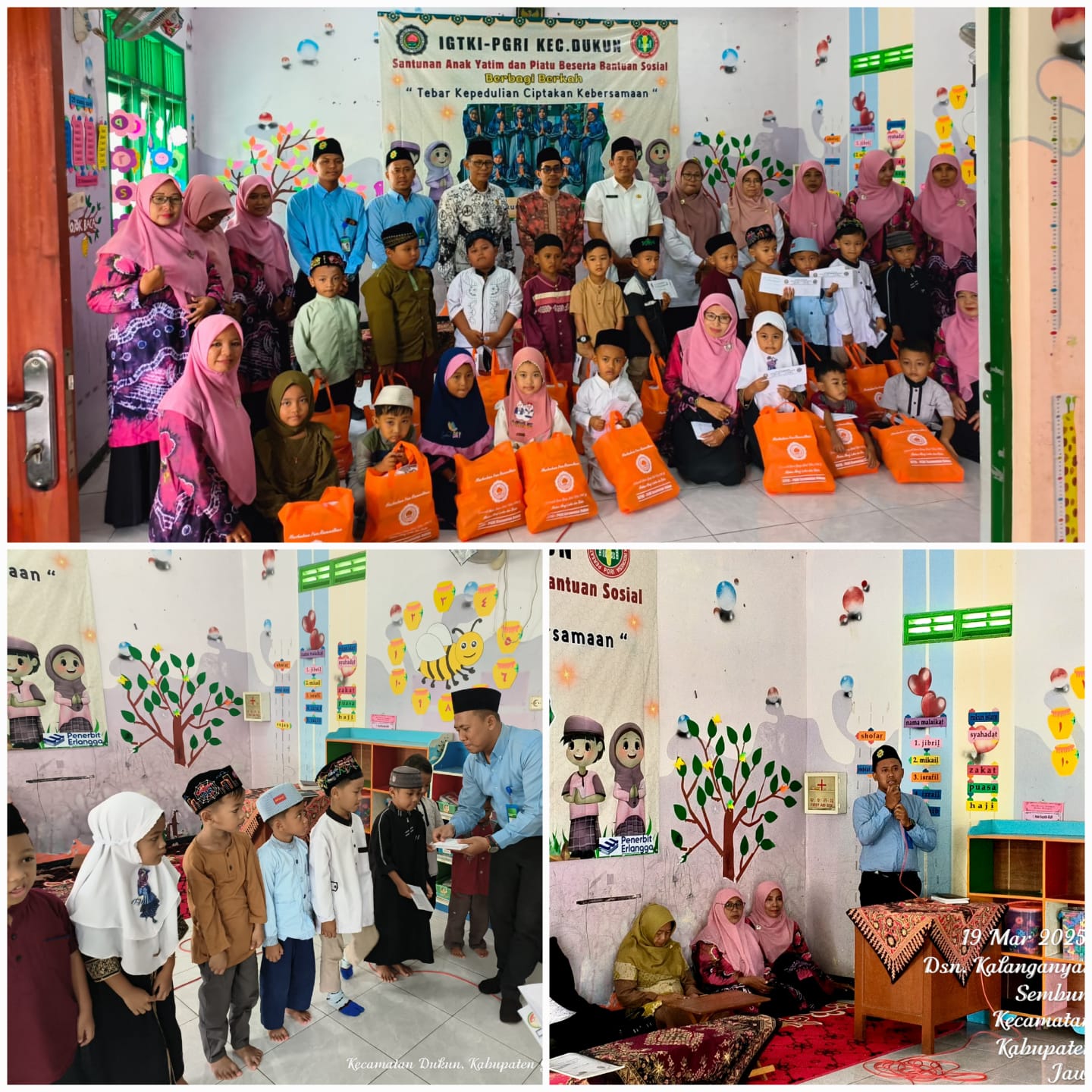 Manager Cabang KSPPS BMT Mandiri Sejahtera Jawa Timur Kantor Dukun(Bp.M.Shodiqin) saat acara Santunan Anak Yatim dan Piatu Beserta Bantuan Sosial IGTKI-PGRI Kecematan Dukun  di TKMu NU As Syafiiyah Kalanganyar Dukun Gresik