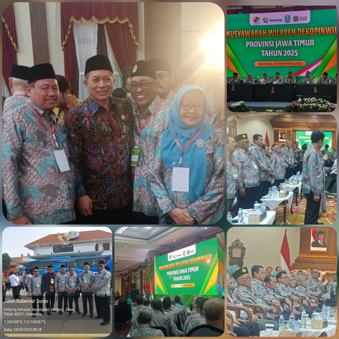 General Manager KSPPS BMT Mandiri Sejahtera Jawa Timur (Bp.H.M.Ayubi Chozin) bersama Menteri Koperasi Republik Indonesia (Bp.Dr. Ferry Joko Juliantono, SE., MSi) dalam Acara Musyawarah Wilayah Dekopinwil Jawa Timur tahun 2025 di Gedung Negara Grahadi Sura