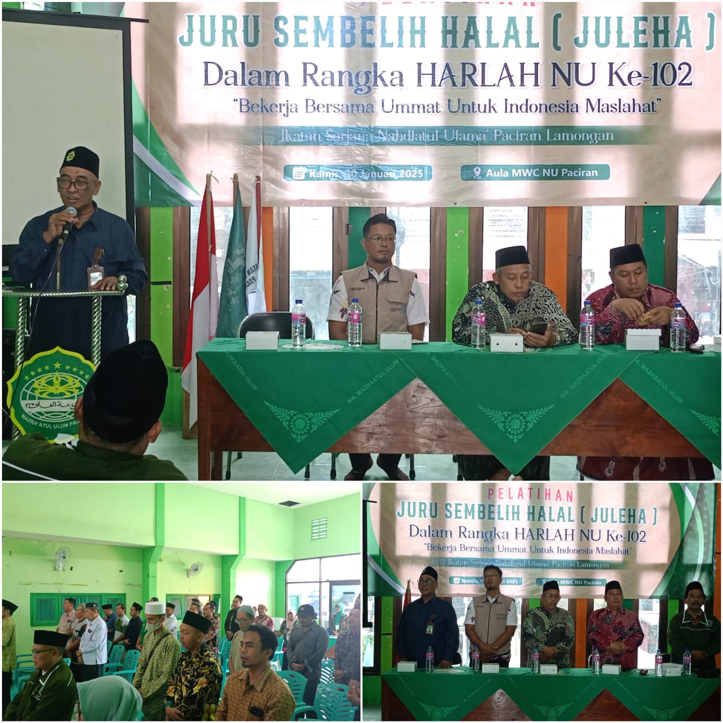 General Manager KSPPS BMT Mandiri Sejahtera Jawa Timur (Bp.H.M.Ayubi Chozin) dalam acara Juru Sembelih Halal (JULEHA) dalam Rangka HARLAH NU Ke-102  yang diselenggarakan oleh Ikatan Sarjana Nahdlatul Ulama (ISNU) di Aula MWC NU Paciran Lamongan