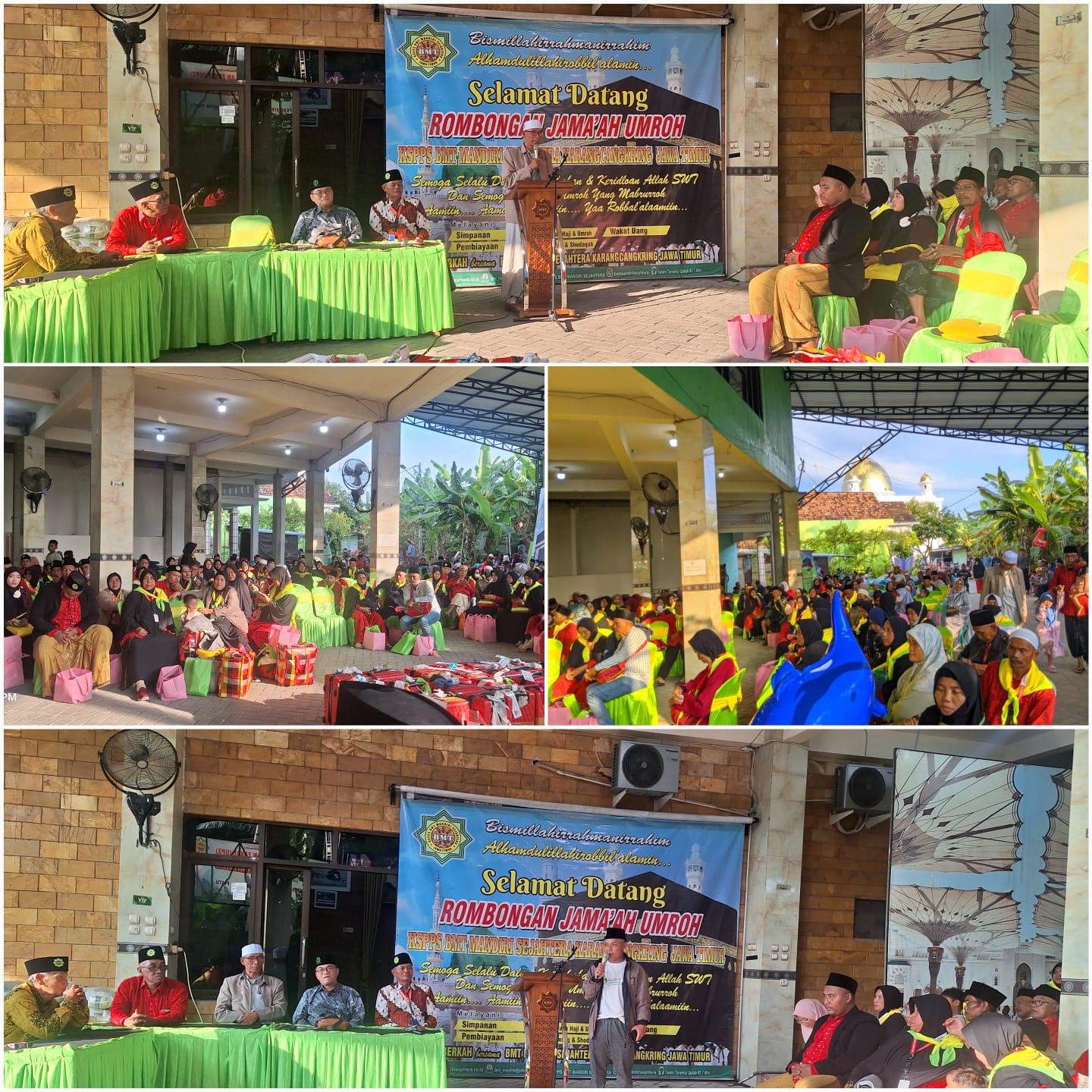 Prosesi Kepulangan 239 Jamaah Umroh KSPPS BMT Mandiri Sejahtera Jawa Timur Paket 13 Hari (19 Februari - 3 Maret 2025) di Halaman Kantor Pusat KSPPS BMT Mandiri Sejahtera Jawa Timur