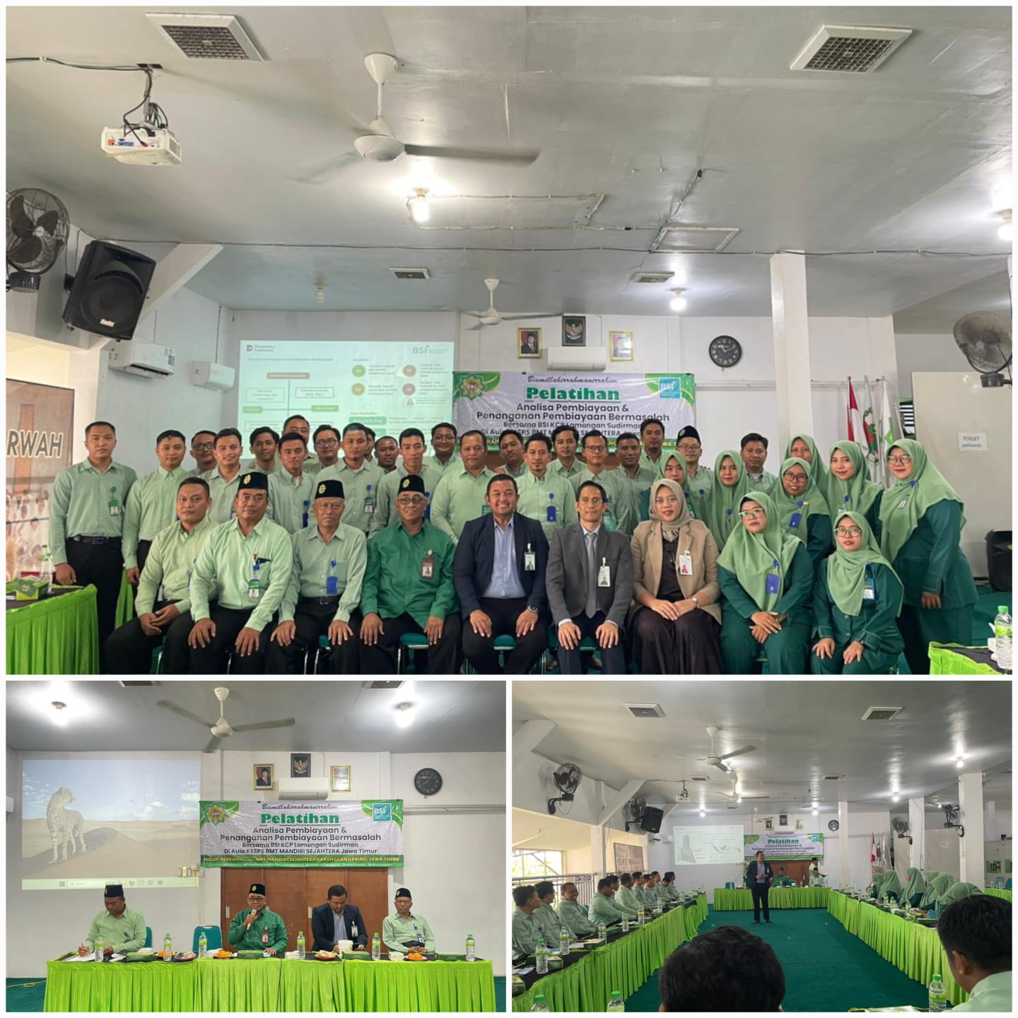 Pelatihan Pengelola KSPPS BMT Mandiri Sejahtera Jawa Timur Analisis dan Penanganan Pembiayaan Bermasalah kerjasama dengan BSI KCP Sudirman Lamongan di Aula Kantor Pusat KSPPS BMT Mandiri Sejahtera Jawa Timur