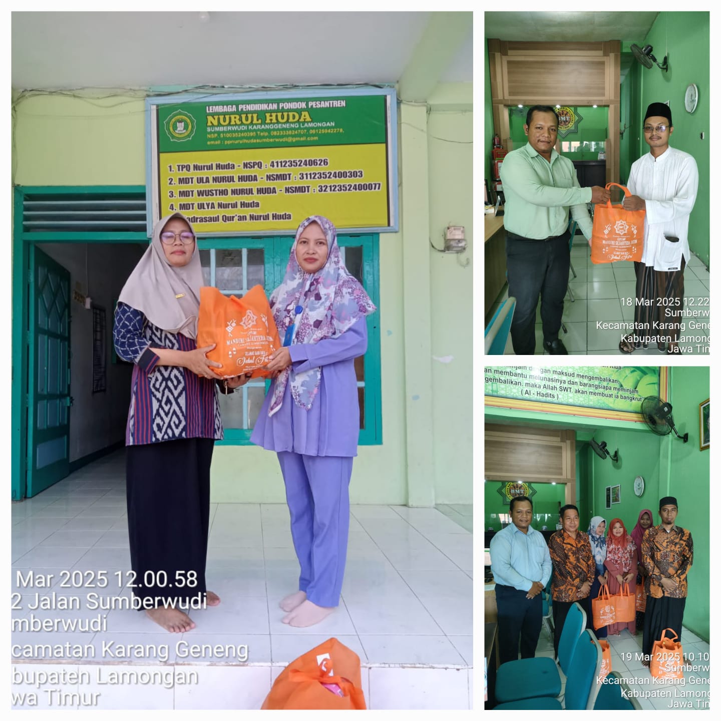 Penyerahan Parcel Lebaran untuk Guru TPQ wilayah Kantor Cab Sumberwudi