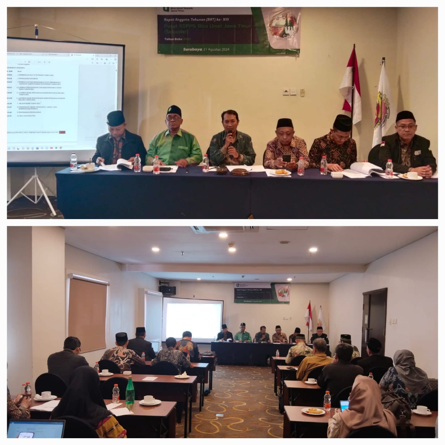 Bpk.H.M.Ayubi Chozin (Koordinator Pengawas Koperasi Sekunder KSPPS Bina Umat Terpadu Jawa Timur) dalam acara Rapat Koordinasi Pengurus, Pengawas dan Anggota KSPPS BUT JAWA TIMUR (Skd) di Hotel Namira Syariah Surabaya