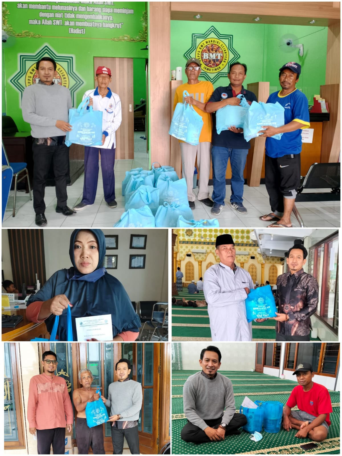 Penyerahan parsel lebaran kepada Tokoh Masyarakat, Marbot Muadzin dan guru TPQ di wilayah kerja *Kantor Cabang Campurejo