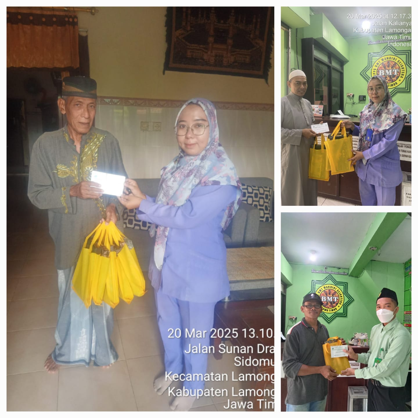 Penyerahan Parcel Lebaran untuk Marbot dan Muadzin wilayah Kantor Cab Sidoharjo