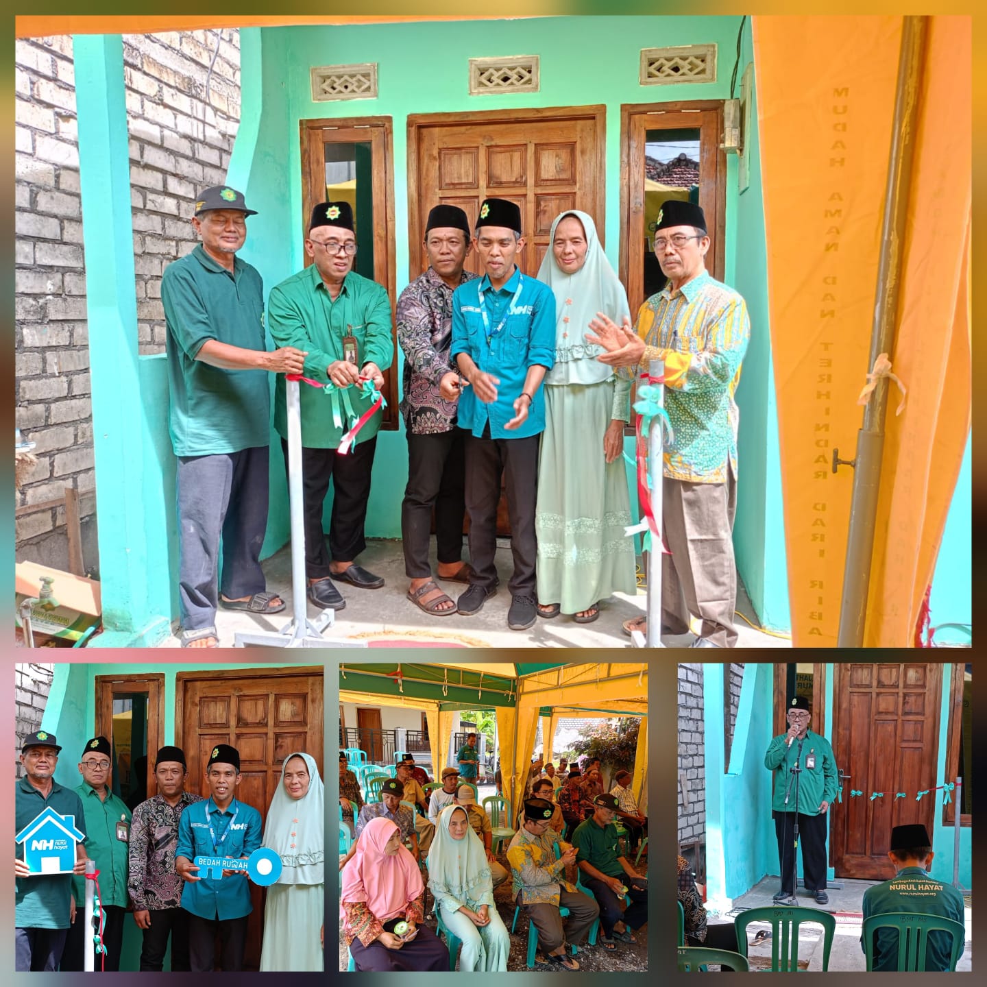 Peresmian Bedah Rumah Ibu Umiatun Desa Karangcangkring Dukun Gresik kerjasama KSPPS BMT Mandiri Sejahtera Jawa Timur dengan Nurul Hayat Cabang Gresik