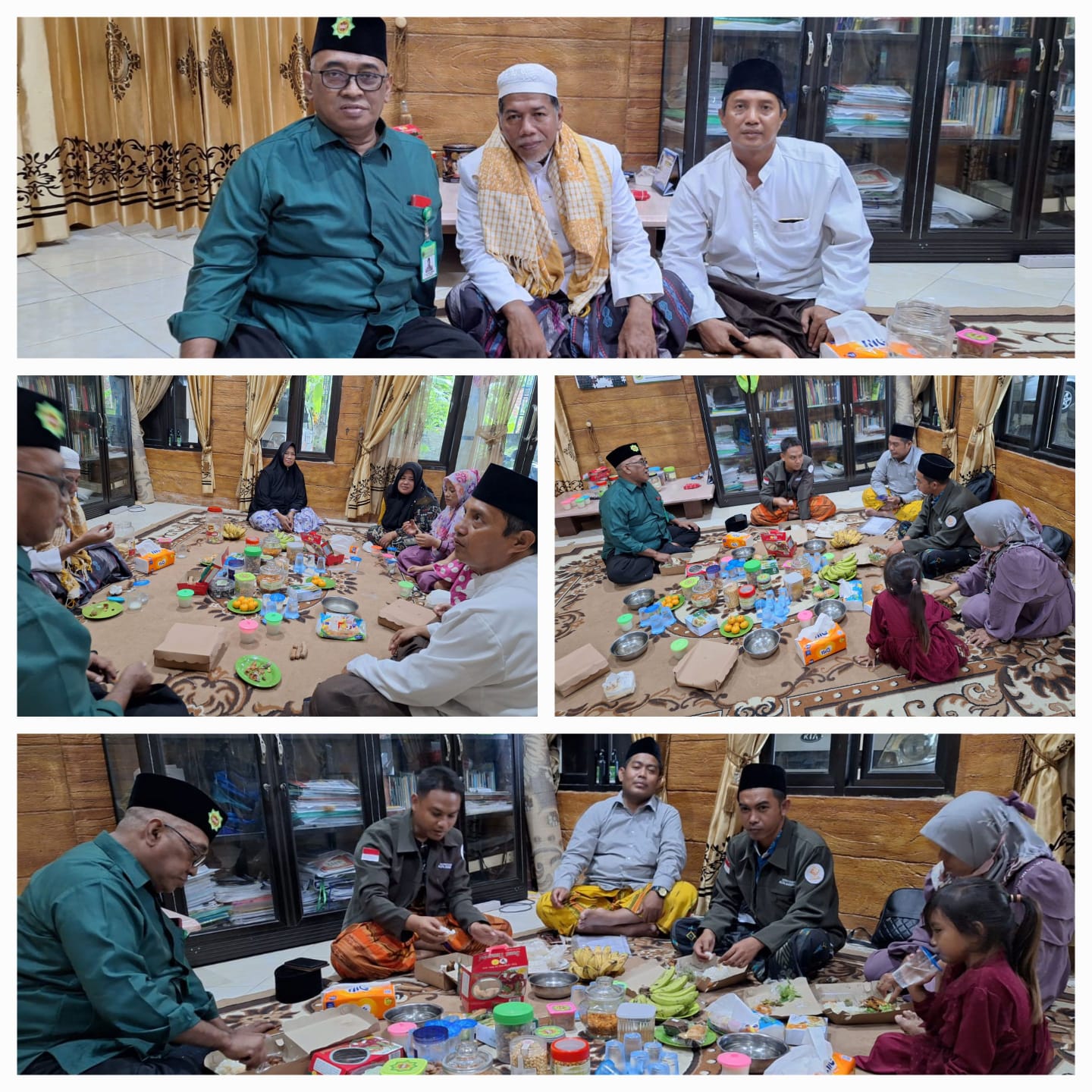 General Manager KSPPS BMT Mandiri Sejahtera Karangcangkring Jawa Timur (Bp.H.M.Ayubi Cozin) menerima tamu silaturrahmi dari Pengasuh Ponpes Fastabiqu Al Khoirot (Bp.KH.Abdul Qodir) Gedangan Malang, Ketua Korcam Qiro'ati Kec. Panceng Gresik (Ust.Imam Akbar