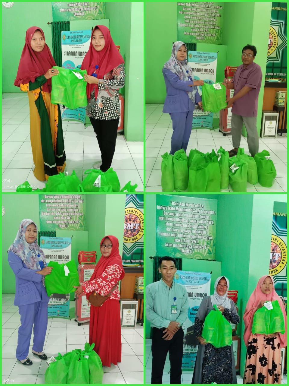 Penyerahan parsel lebaran kepada guru TPQ wilayah Sugihwaras.