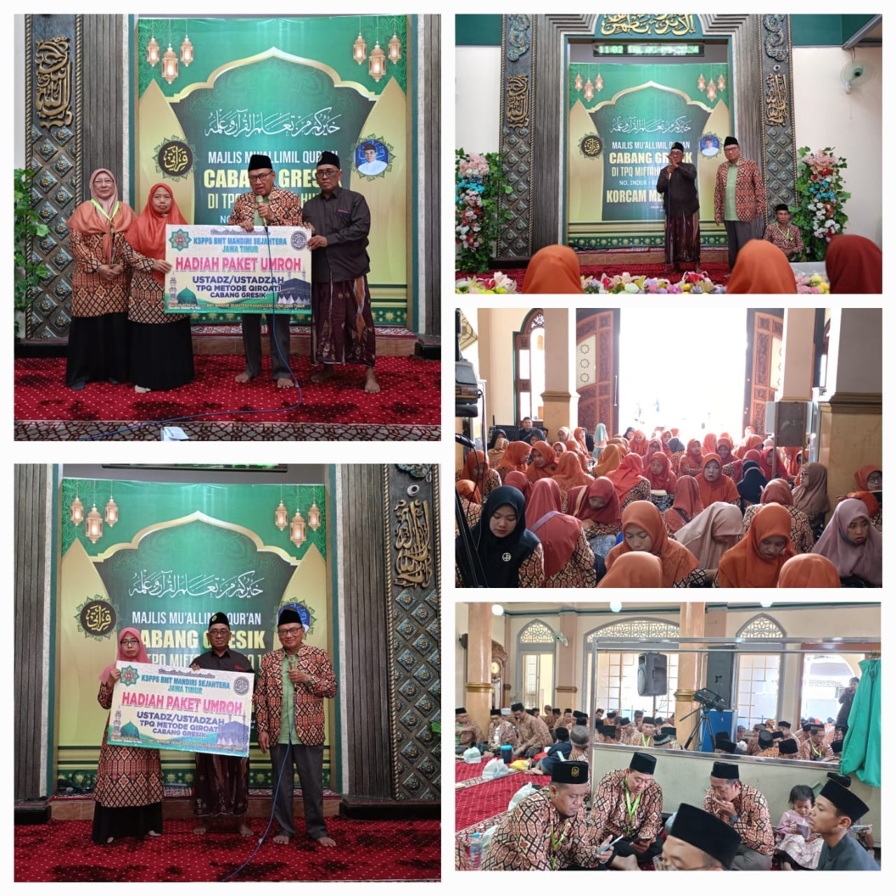General Manager KSPPS BMT Mandiri Sejahtera Jawa Timur (Bpk.H.M.Ayubi Chozin) dalam acara Majelis Mu'allimil Qur'an (MMQ) Kabupaten Gresik dan Penyerahan Hadiah 2 Paket Umroh dari KSPPS BMT Mandiri Sejahtera Jawa Timur untuk Ustadz/Ustadzah TPQ Qiro'ati d
