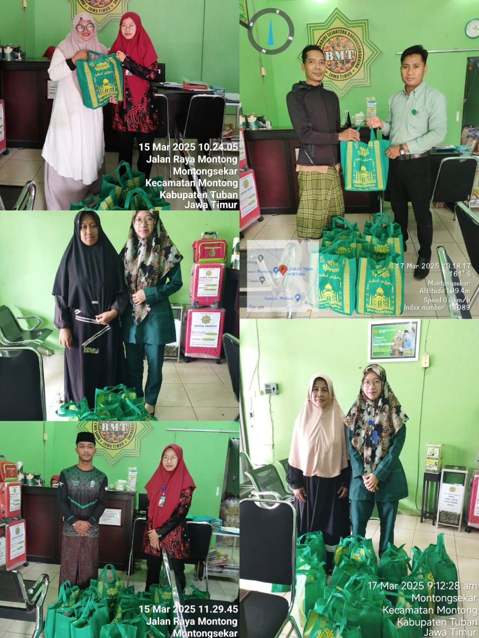 Penyerahan parsel lebaran kepada Tokoh Masyarakat, Marbot Muadzin dan guru TPQ di wilayah kerja Kantor Cabang Montong