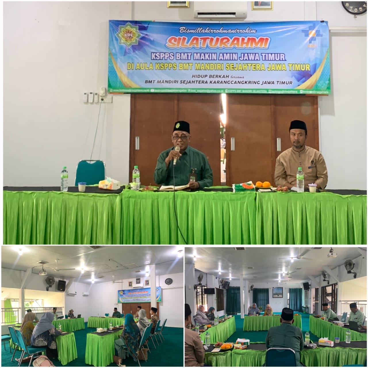 menerima tamu Silaturrahim dan Study Bandin dari KSPPS BMT MAKIN AMIN JAWA TIMUR (Bangkalan Madura) di Aula Kantor Pusat KSPPS BMT Mandiri Sejahtera Jawa Timur. Senin, 05 Mei 2025