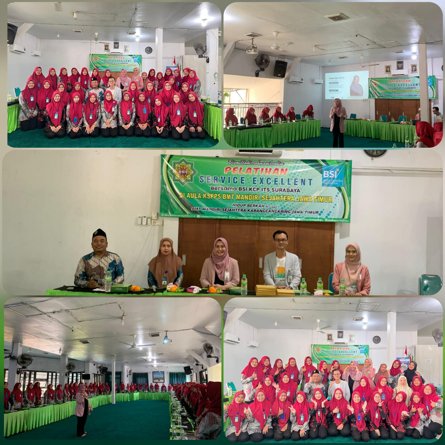 Pelatihan Pengelola KSPPS BMT Mandiri Sejahtera Jawa Timur Service Excellent kerjasama dengan BSI KCP ITS Surabaya di Aula Kantor Pusat KSPPS BMT Mandiri Sejahtera Jawa Timur. Jum'at 11 Juli 2025