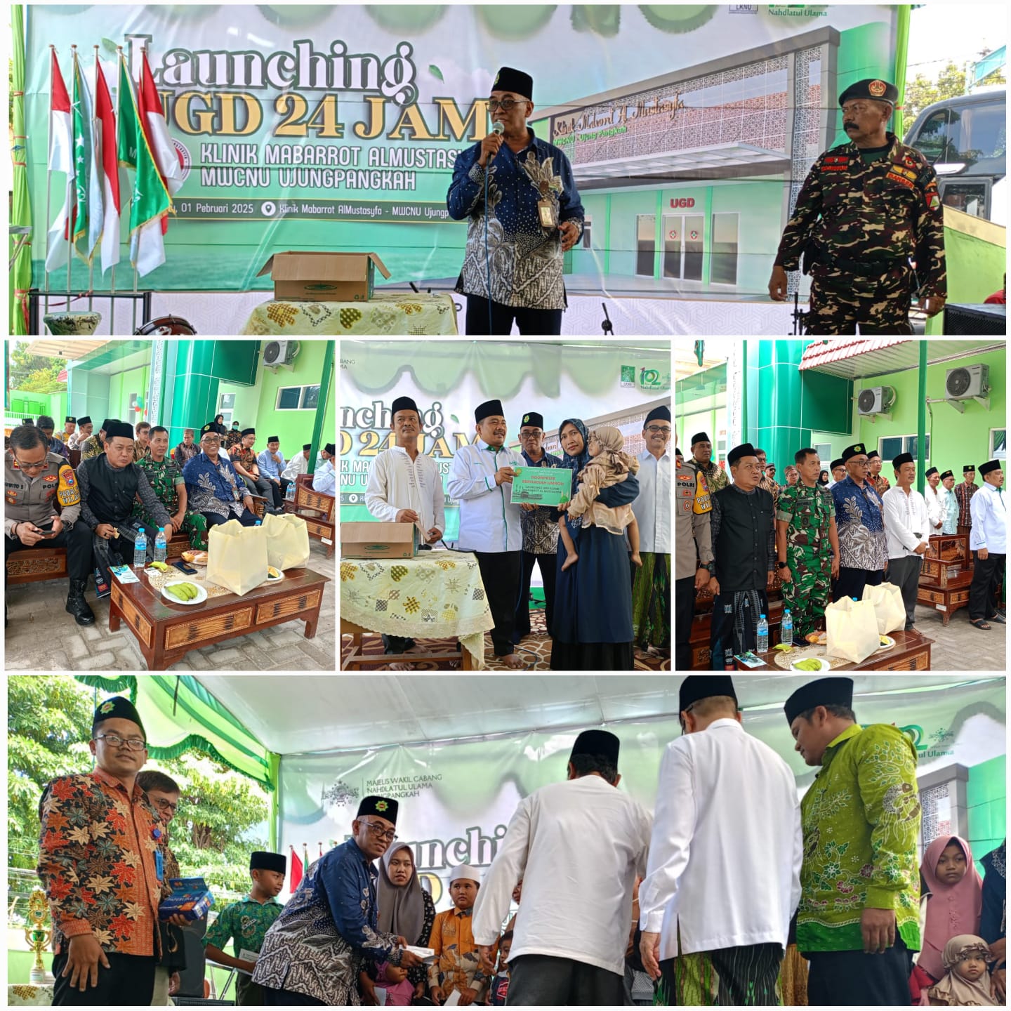 General Manager KSPPS BMT Mandiri Sejahtera Jawa Timur (Bp.H.M.Ayubi Chozin)* menyerahkan *Dana Santunan kepada 100 Anak Yatim Piatu* dan *Hadiah 1 Paket Umroh* untuk Undangan dalam acara *Peresmian Renovasi Gedung UGD* dan *Launching Layanan UGD 24 Jam* 
