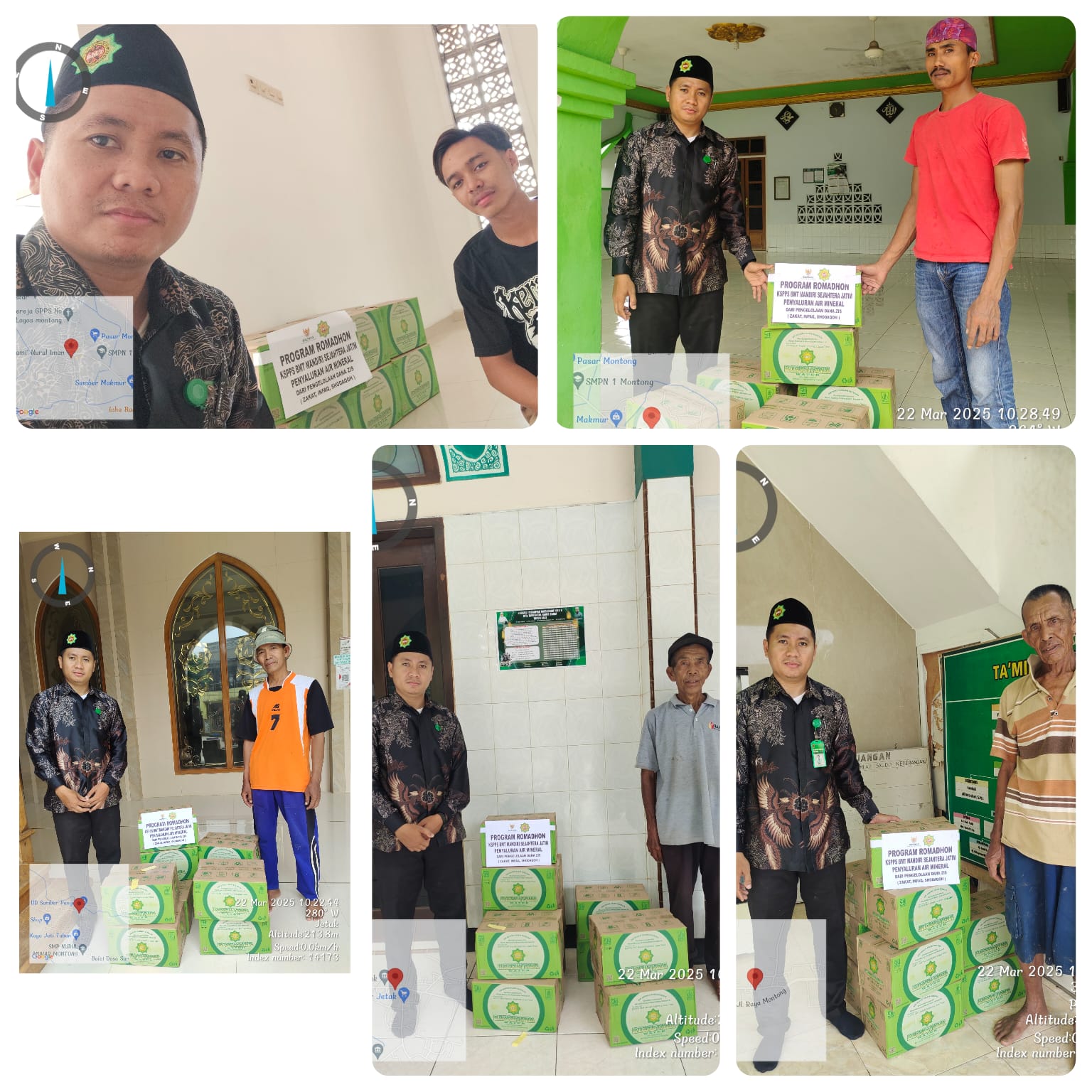 Penyaluran air mineral untuk masjid di wilayah kerja  Kantor Cabang Montong