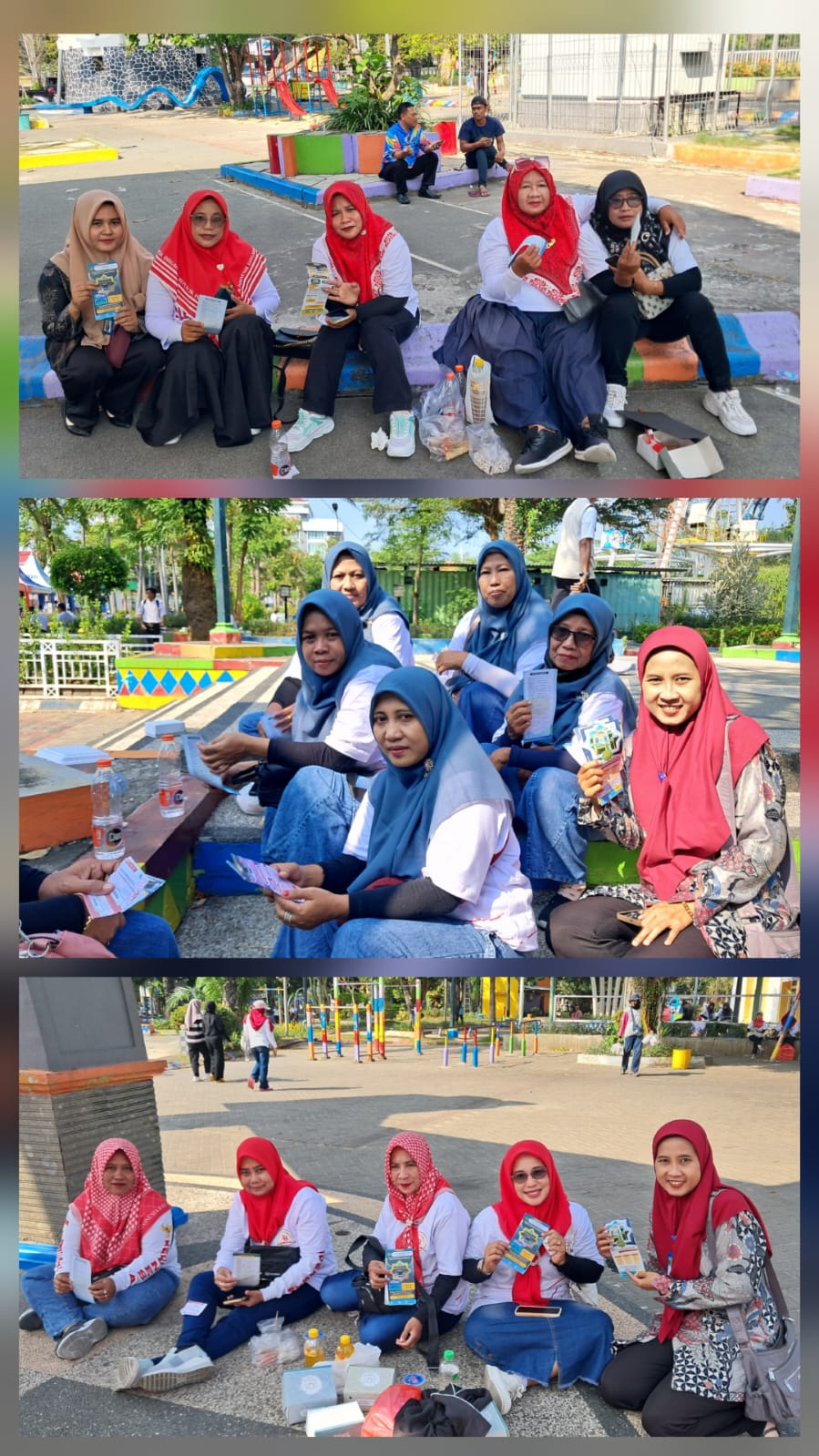 Kegiatan promosi KSPPS BMT MANDIRI SEJAHTERA KANTOR CABANG SIDOHARJO dalam acara senam bersama dan Launching Koperasi Merah Putih di Alun-alun Lamongan.