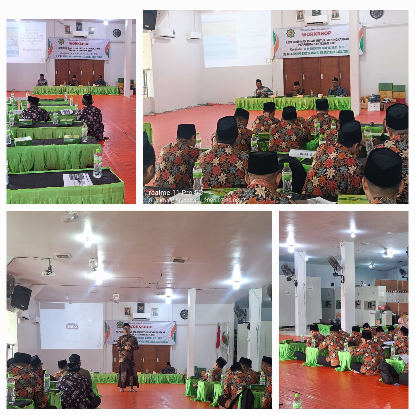 Pelaksanaan kegiatan Pelatihan Upgrade Skill SDM Kepemimpinan Islami Untuk Meningkatkan Performa Karyawan BMT oleh Ust.H.M. Sholeh Wafie, SE.,M.E. (Manager Bisnis BMT UGT Nusantara) Sabtu, 20 Juli 2024 di Aula Kantor Pusat KSPPS BMT Mandiri Sejahtera Kara