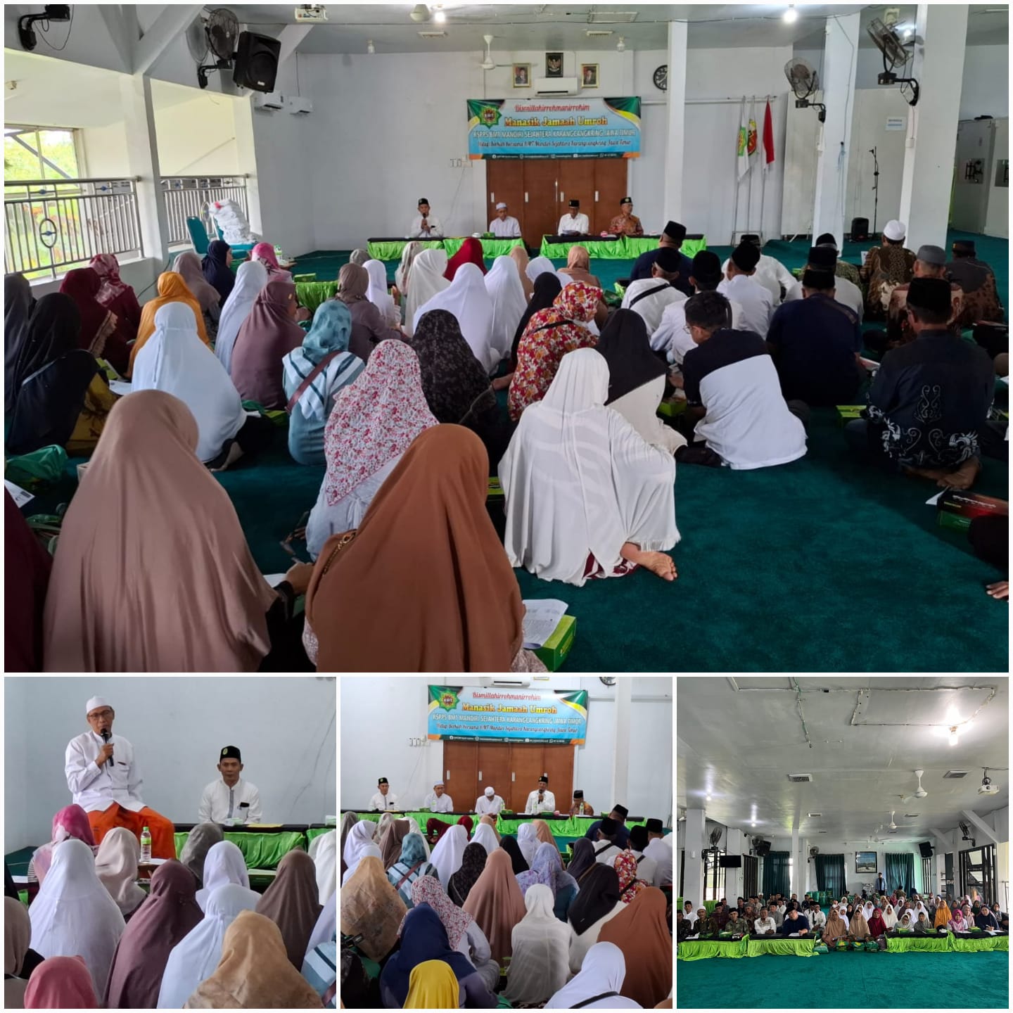 Kegiatan Manasik Pertama untuk 240 Jamaah Umroh Gelombang I KSPPS BMT Mandiri Sejahtera Jawa Timur  Paket 13 Hari Insyaallah Pemberangkatan tanggal 19 Februari 2025 di Aula Kantor Pusat KSPPS BMT Mandiri Sejahtera Jawa Timur