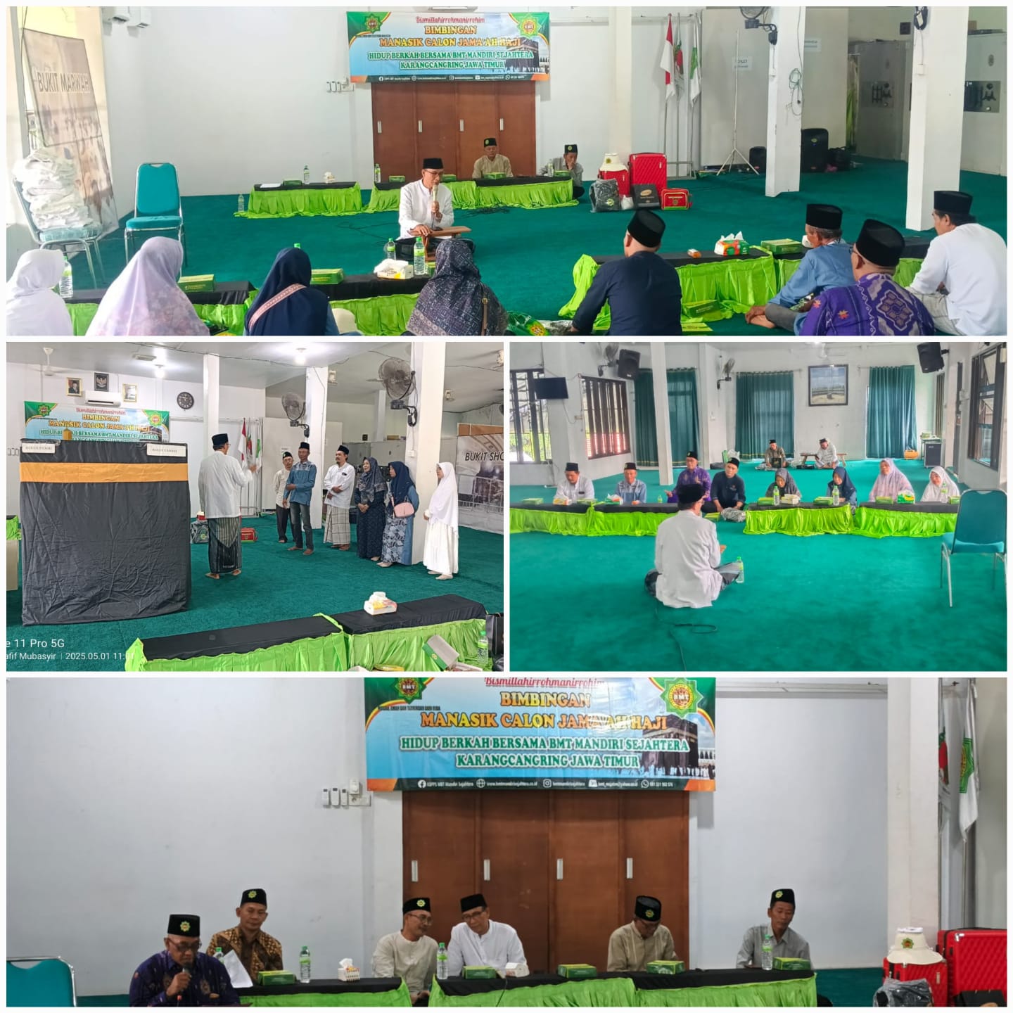 Bimbingan Manasik 7 Calon Jamaah Haji Plus KSPPS BMT Mandiri Sejahtera Jawa Timur di Aula Kantor Pusat KSPPS BMT Mandiri Sejahtera Jawa Timur. Kamis, 01 Mei 2025 