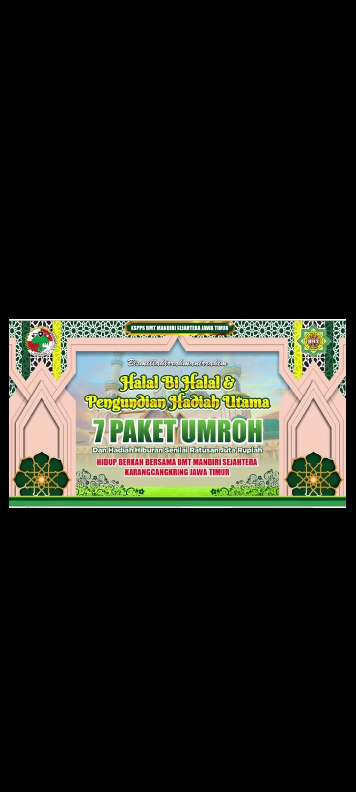 Halal Bihalal & Pengundian Hadiah Utama 7 Paket Umroh Tahun 2025 KSPPS BMT Mandiri Sejahtera Jawa Timur di Halaman Kantor Pusat Karangcangkring