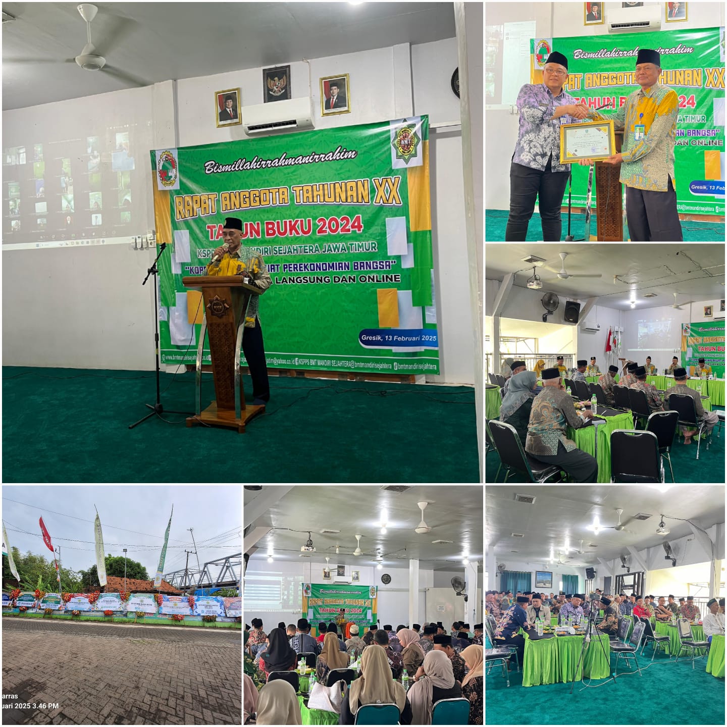 Pelaksanaan Rapat Anggota Tahunan (RAT) Tahun Buku 2024 KSPPS BMT Mandiri Sejahtera Jawa Timur di Aula Kantor Pusat KSPPS BMT Mandiri Sejahtera Jawa Timur                                                                  