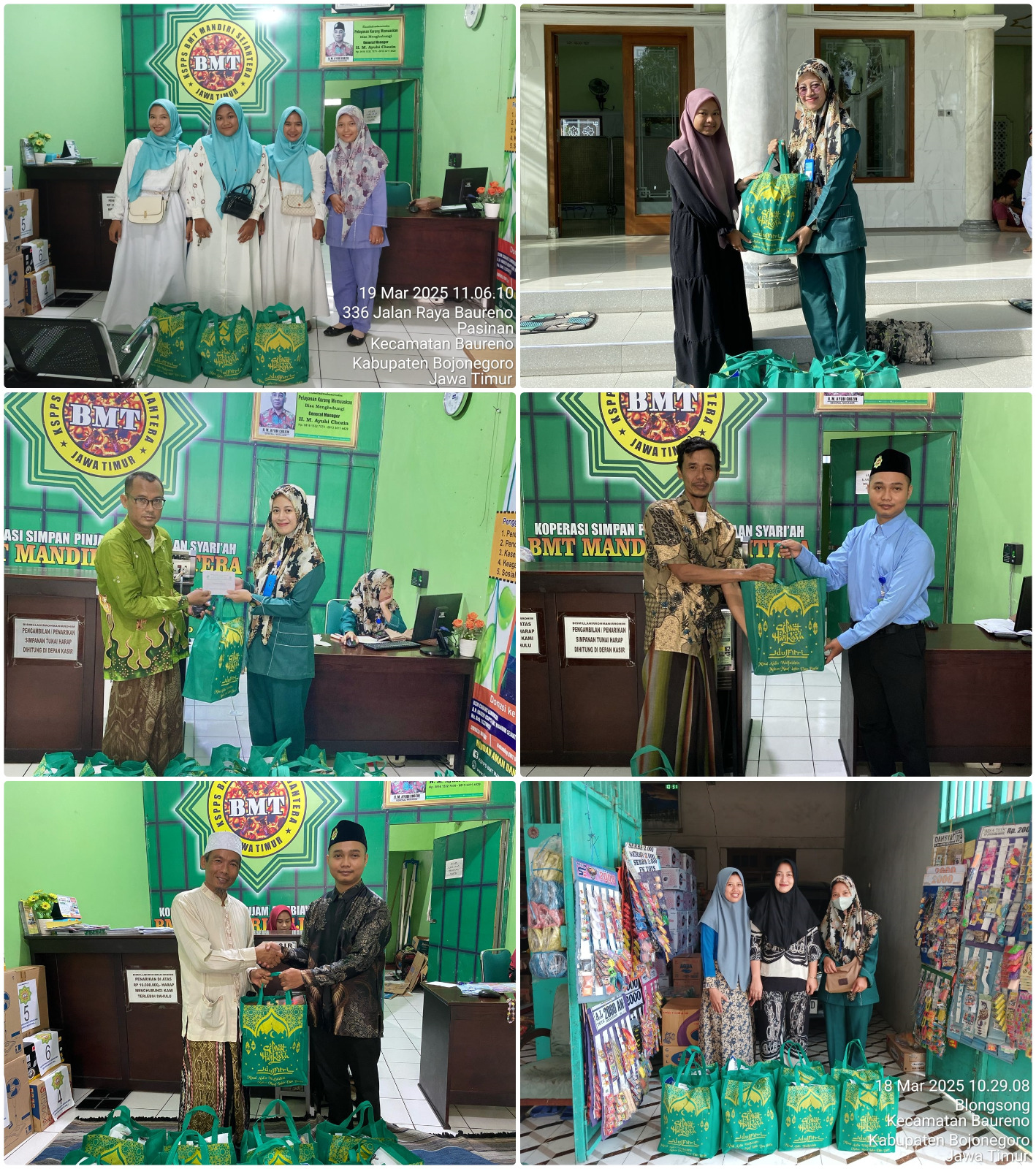 Penyerahan Parcel Lebaran untuk Guru TPQ wilayah Kantor Cab.Baureno 