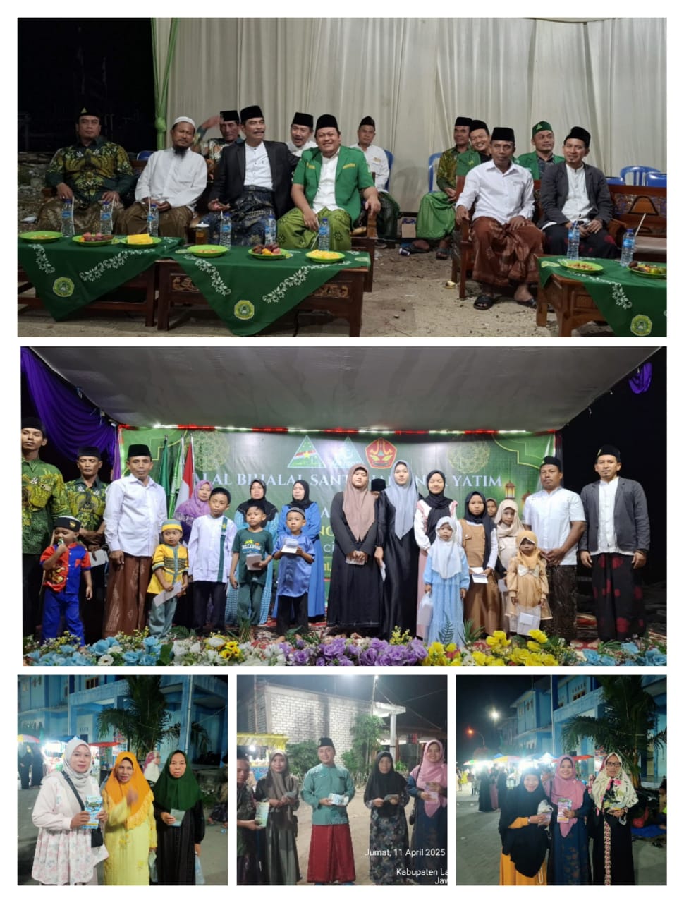 Penyerahan santunan dan promosi (sebar brosur) dalam acara halal bihalal ansor warulor Kantor Cabang Campurejo