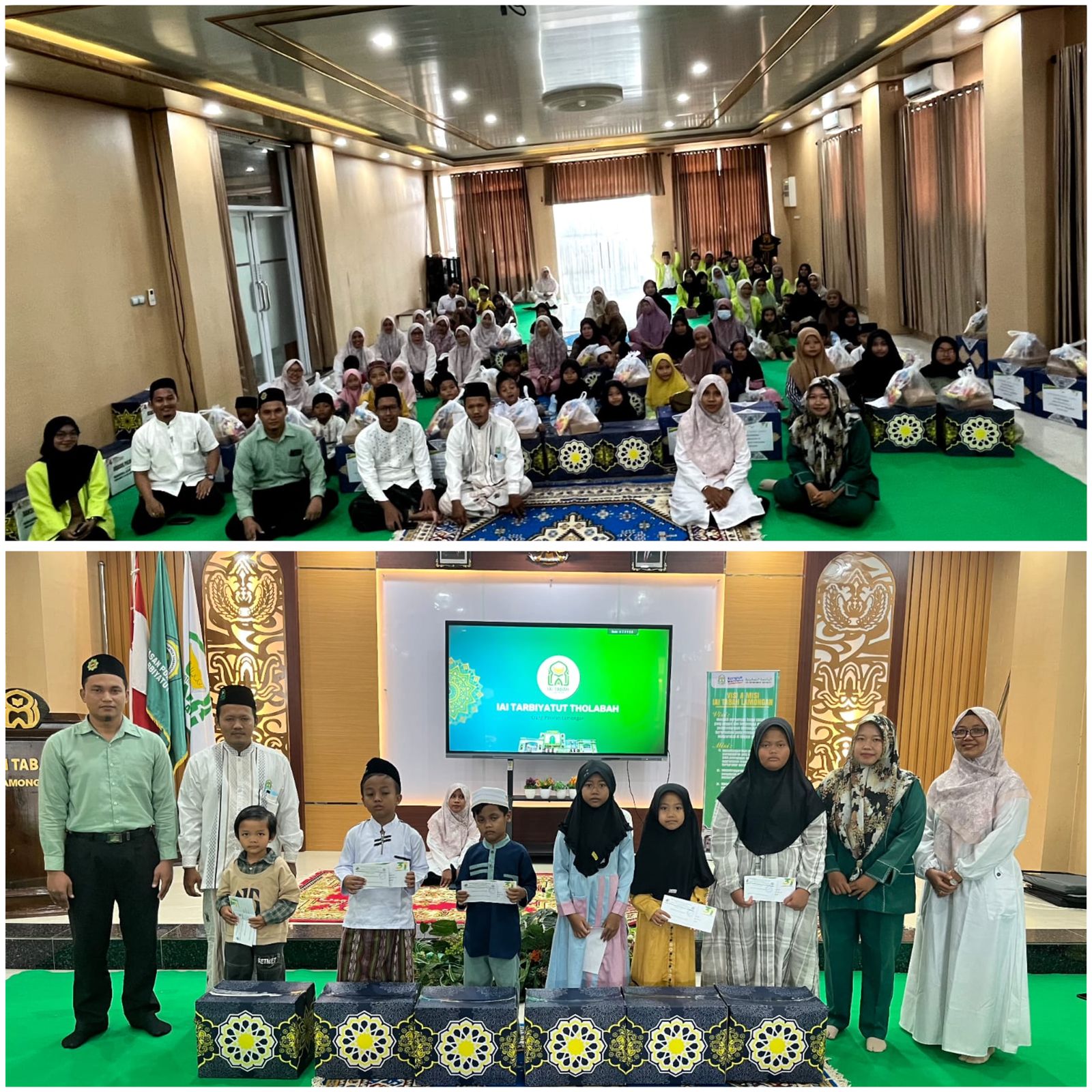 Manager Cabang KSPPS BMT Mandiri Sejahtera Jawa Timur Kantor Kranji saat acara Santunan Anak Yatim dan Piatu Dalam acara DIESNATALIS XXXI TARBIYATUT THOLABAH