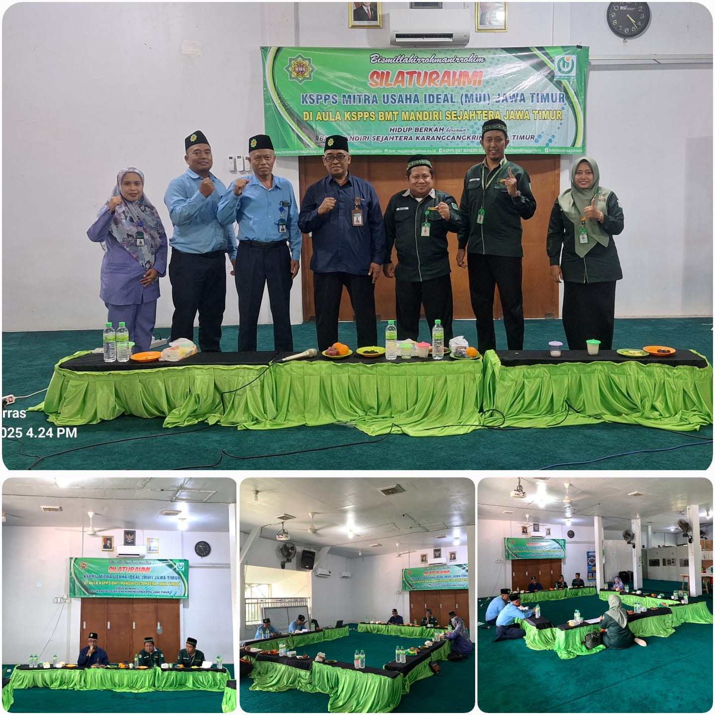 Menerima tamu Silaturrahmi dari KSPPS Mitra Usaha Ideal (MUI) Jawa Timur di Aula Kantor Pusat KSPPS BMT Mandiri Sejahtera Jawa Timur