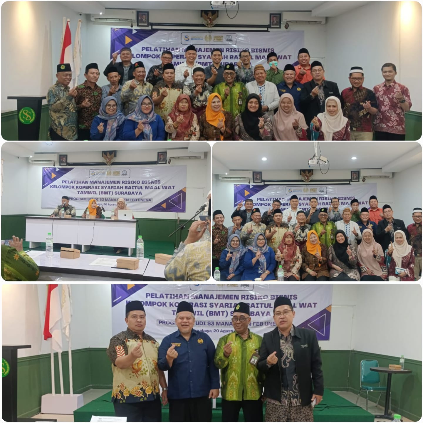 General Manager KSPPS BMT Mandiri Sejahtera Jawa Timur ( Bpk. H.M. Ayubi Chozin ) dalam acara Pelatihan Majemen Risiko Bisnis Kelompok Koperasi Syariah Baitul Maal Wat Tamwil (BMT) Surabaya Program Studi S3 Manajemen FEB UNESA di Aula KSPPS BMT Sri Sejaht