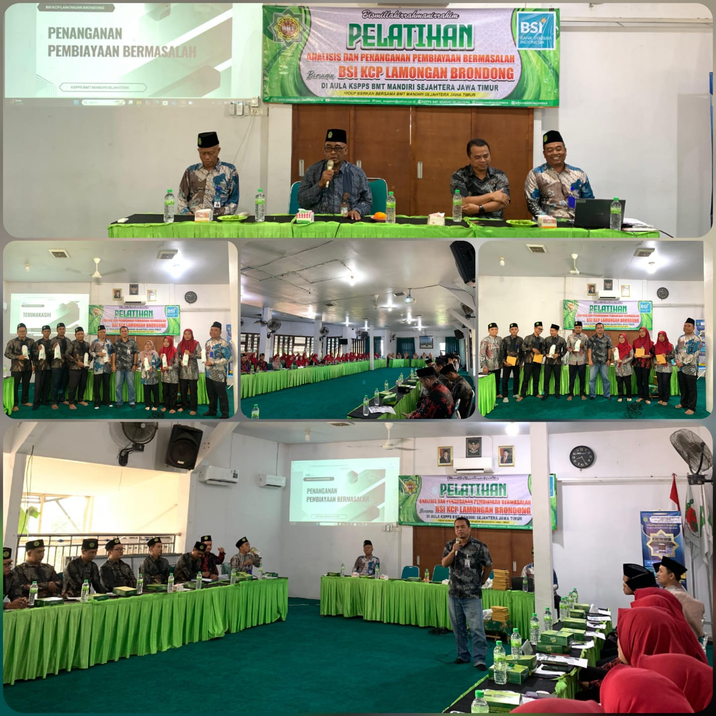 Pelatihan Pengelola KSPPS BMT Mandiri Sejahtera Jawa Timur Analisis dan Penanganan Pembiayaan Bermasalah kerjasama dengan BSI KCP Lamongan Brondong di Aula Kantor Pusat KSPPS BMT Mandiri Sejahtera Jawa Timur. Jum'at 18 Juli 2025