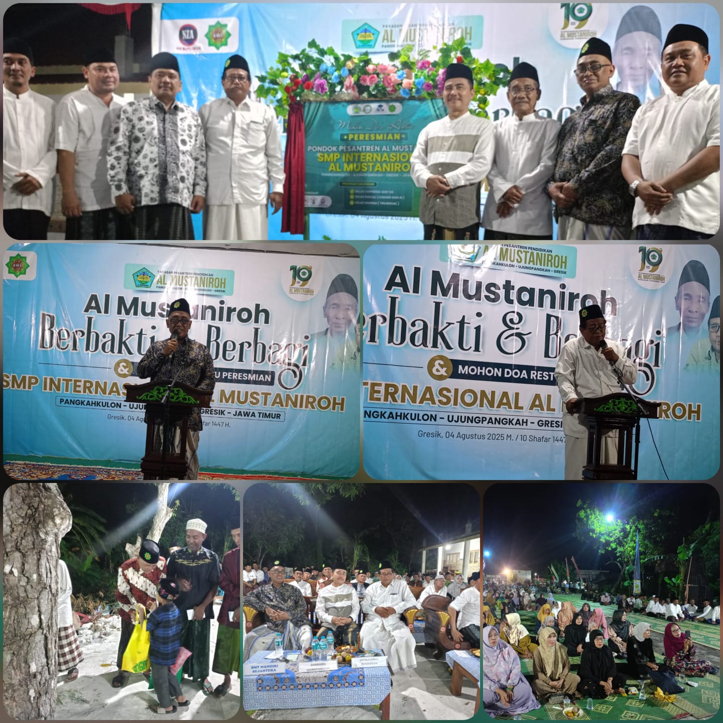 General Manager KSPPS BMT Mandiri Sejahtera Jawa Timur (Bp.H.M.Ayubi Chozin) bersama Kepala Dinas Pendidikan Kab.Gresik (Bp.H.S.Hariyanto,S.Pd. M.M.) dalam acara Berbakti dan Berbagi Sekaligus Peresmian SMP Internasional Al Mustaniroh di Yayasan Pesantren